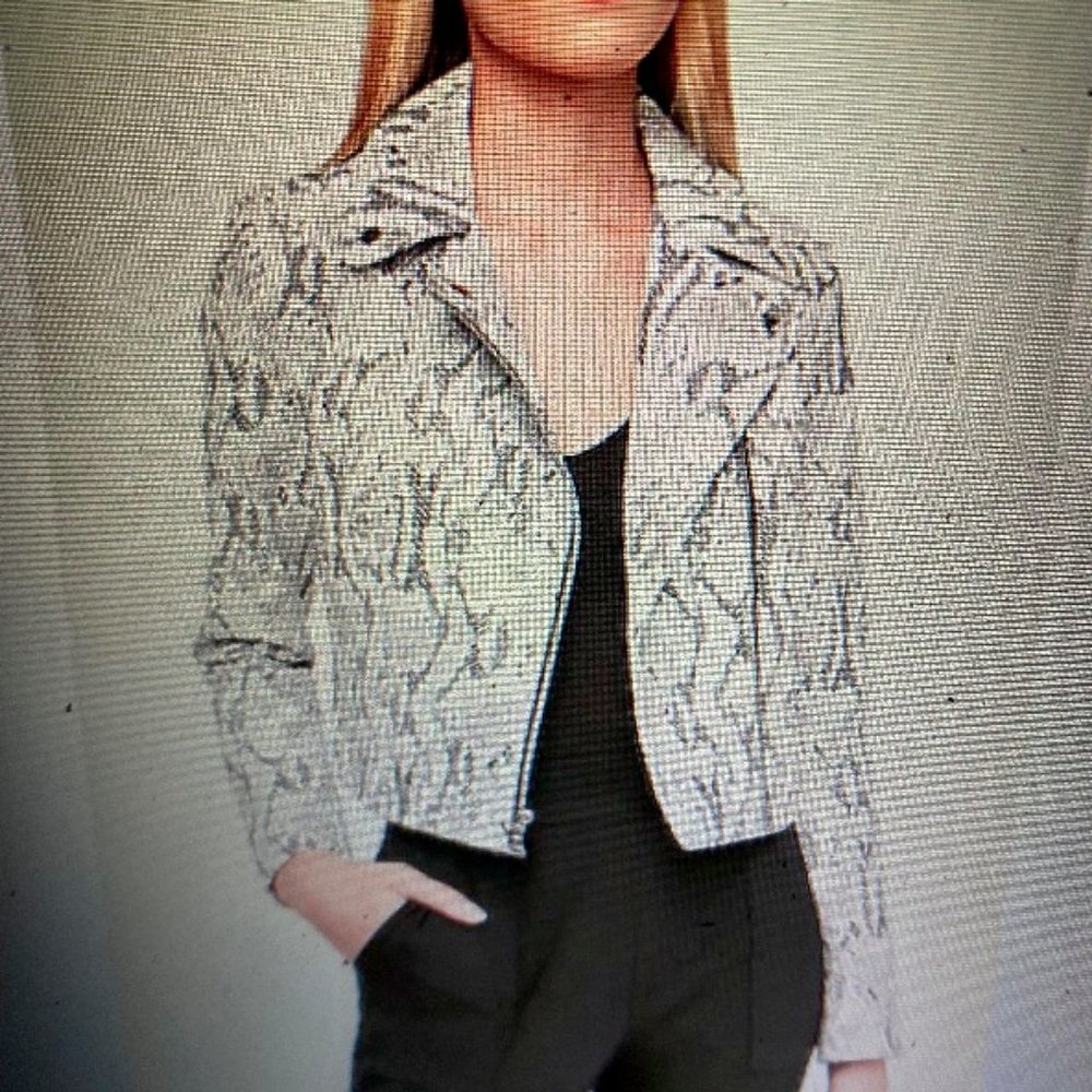 SNAKESKIN Vegan LEATHER ZIP FRONT MOTO JACKET croc
